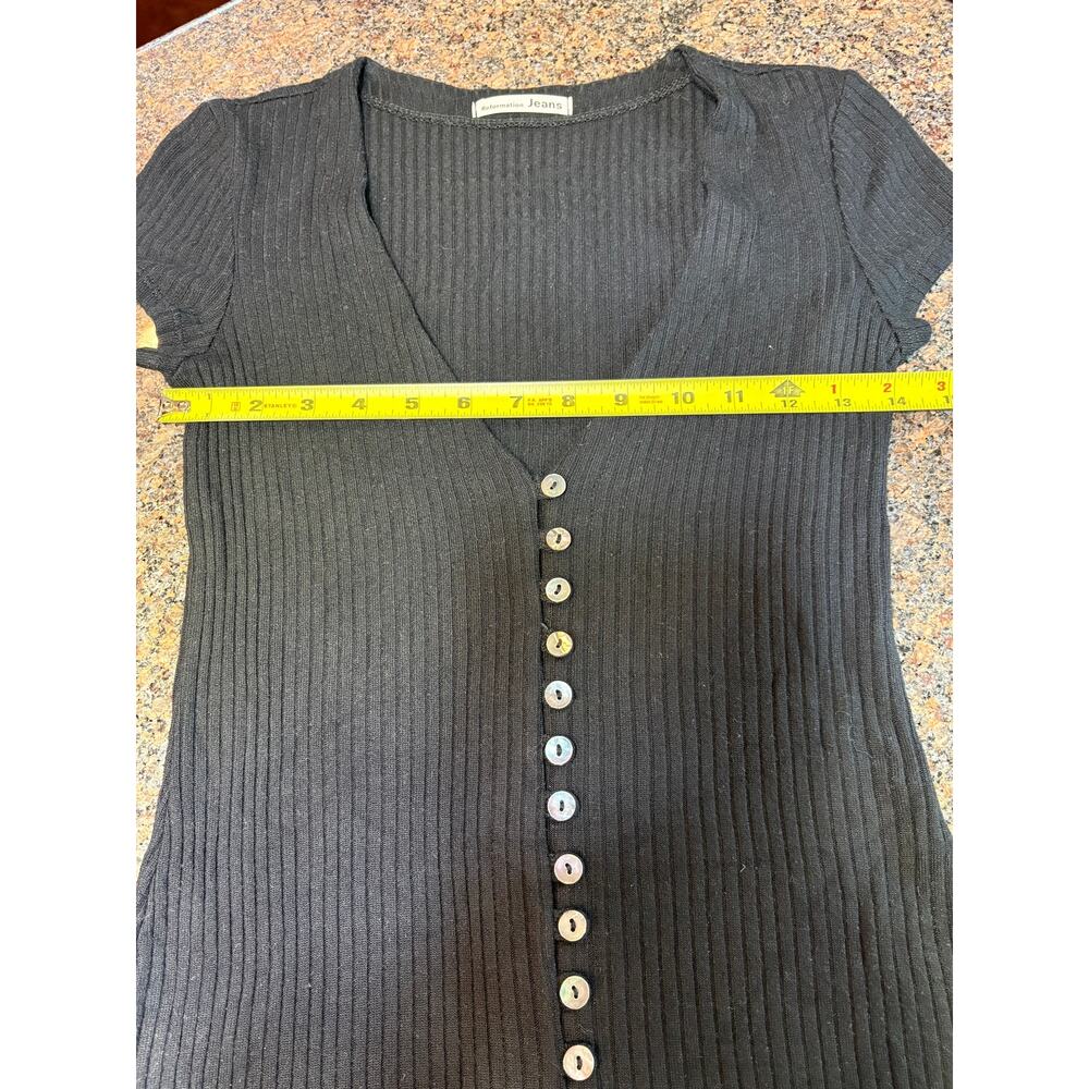 Reformation Black Ryder Ribbed Mini Dress Size S - Picture 8 of 16